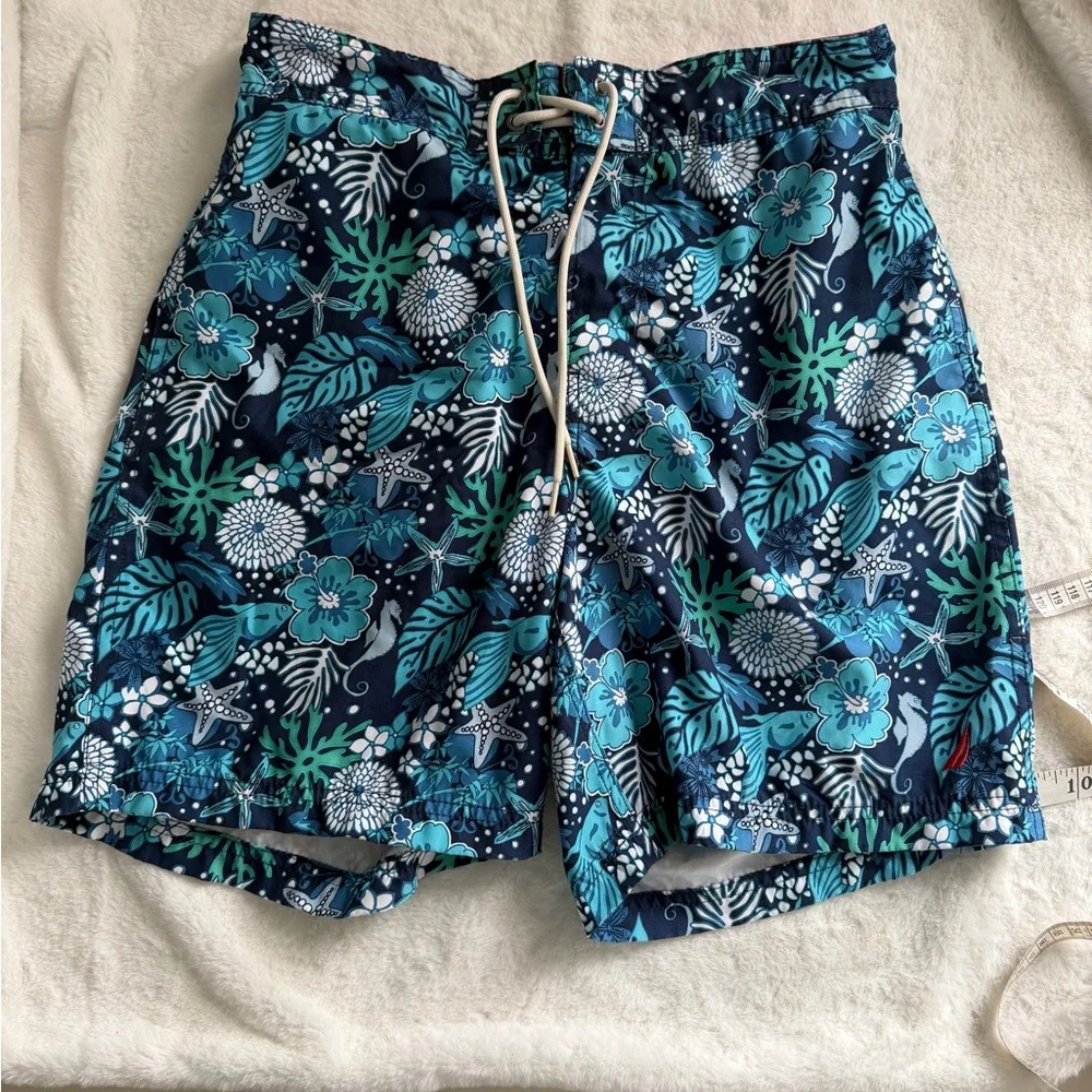 Nautica Tropical Blue Floral Board Shorts